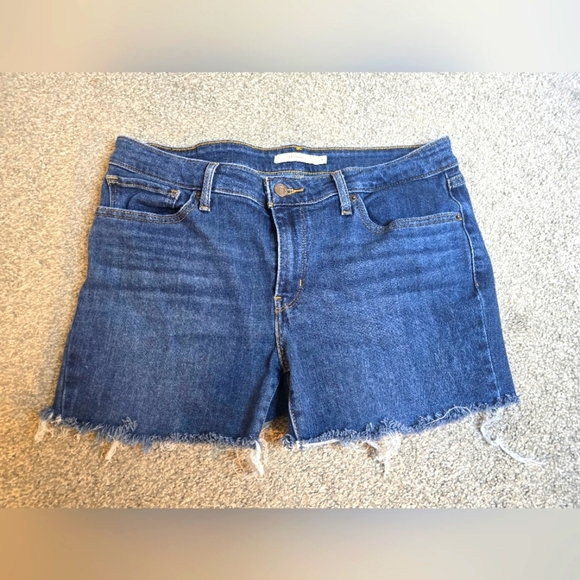 Levi's Pants - Levis Cut off Denim Shorts Waist Size 31 Raw Hem Medium/Dark Wash